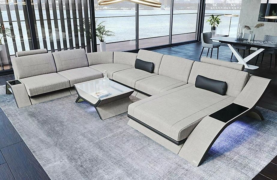 Sofa Dreams Wohnlandschaft Polster Stoff Couch Sofa Calabria XXL U Form Sto günstig online kaufen