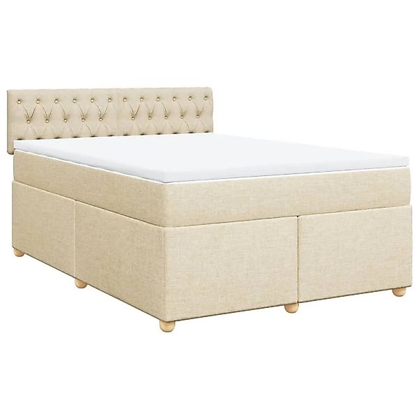 vidaXL Boxspringbett mit Matratze Creme 140x200 cm Stoff 3289015 günstig online kaufen