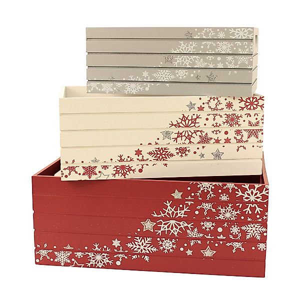 Online-Fuchs Geschenkbox 3er Set Deko Holzkisten, ideal als Geschenkverpack günstig online kaufen
