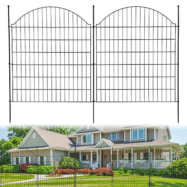 GarveeMore Metallzaun Garten Zaun,15Paneele No Dig günstig online kaufen