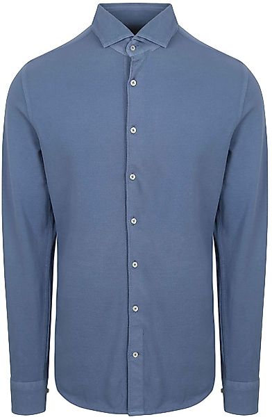 Suitable Piqué Hemd Jeans Blau - Größe M günstig online kaufen