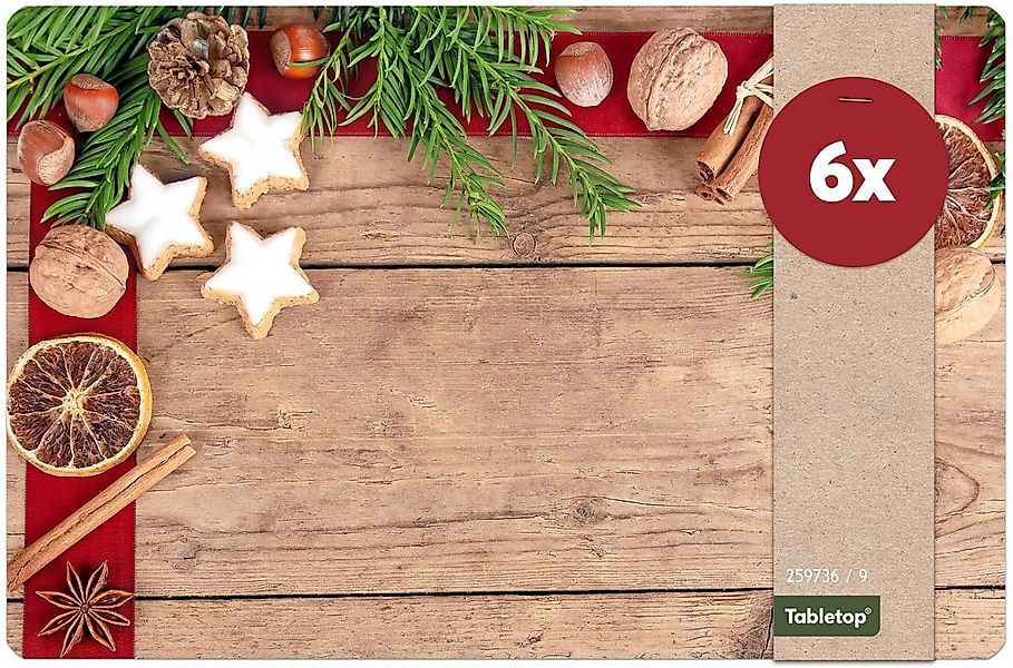 matches21 HOME & HOBBY Platzset Abwaschbare Tischsets 6er Set Weihnachten G günstig online kaufen