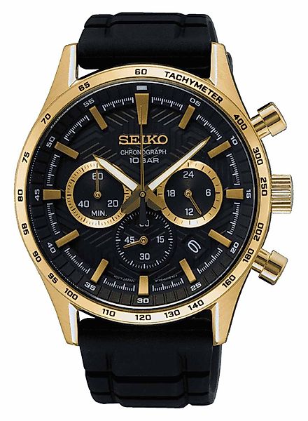 Seiko Quarzuhr Chronograph Schwarz/Goldfarben günstig online kaufen