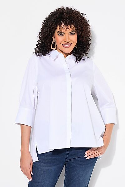 Ulla Popken Hemdbluse Hemdbluse Rückenfalte A-Linie günstig online kaufen