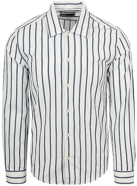 Marc O'Polo Hemd Streifen Blau  - Größe M günstig online kaufen