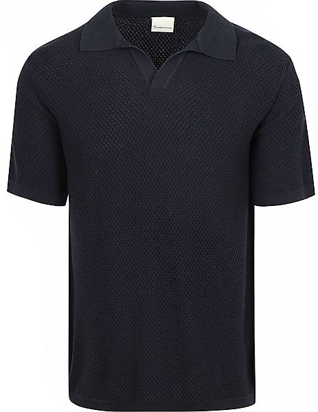 KnowledgeCotton Apparel Polo-Shirt aus Strick marineblau - Größe XXL günstig online kaufen