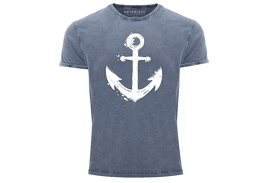 Neverless Print-Shirt Herren Vintage Shirt mit Anker Motiv Printshirt T-Shi günstig online kaufen