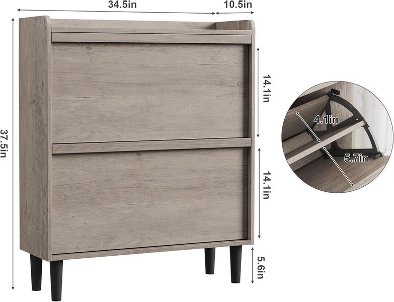 GarveeMore Schuhschrank aus Holz mit 2 günstig online kaufen