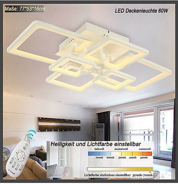 Euroton LED Deckenleuchte LED Deckenleuchte Fernbedienung Lichtfarbe/Hellig günstig online kaufen