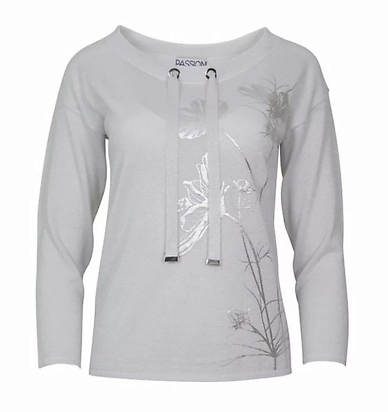 Passioni Langarmshirt Langarm-Shirt mit Silberdruck mit Glanz und Silberdru günstig online kaufen