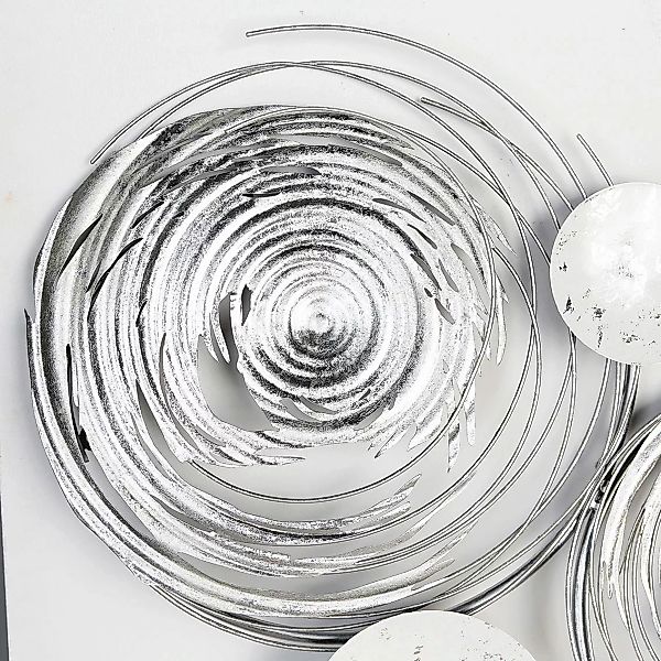 GILDE Wanddekoobjekt "Wandrelief Circles, weiß/silber", (1 St.), aus Metall günstig online kaufen