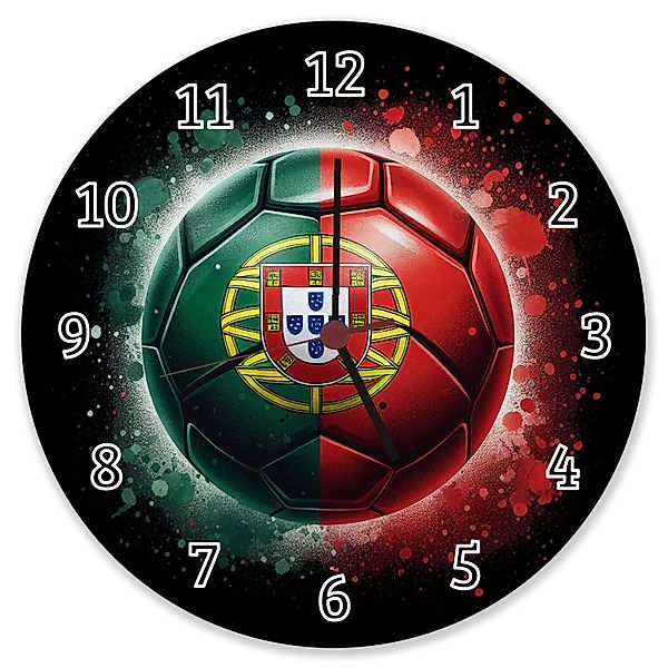 speecheese Wanduhr Fußball Portugal Flagge Wanduhr günstig online kaufen