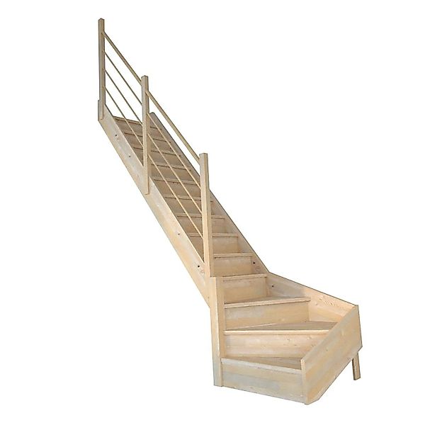 StarWood Treppe Korfu Fichte Gewendelt Links Setzstufen Holz-Design-Gelände günstig online kaufen