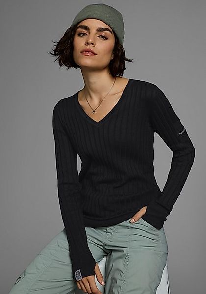 KangaROOS V-Ausschnitt-Pullover in breit geripptem Feinstrick günstig online kaufen