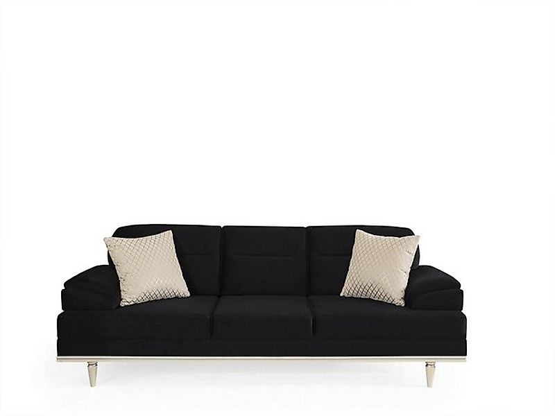 Xlmoebel Sofa Schwarzes 3-Sitzer-Sofa für das Wohnzimmer, Möbelstück, 240cm günstig online kaufen