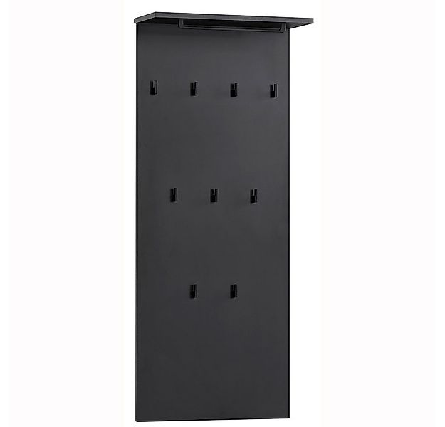 Lomadox Garderobenpaneel JULBACH-80, Garderoben Hakenpaneel in Schwarzmatt, günstig online kaufen