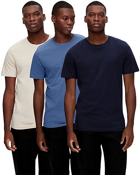 SELECTED HOMME T-Shirt Basic Shirts mit Rundhalsausschnitt im 3er Pack günstig online kaufen