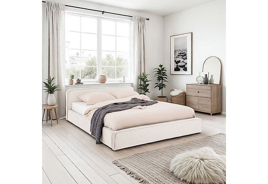 IDIMEX Polsterbett CURSIO, Doppelbett 140x200 cm mit Lattenrost in Cord-Opt günstig online kaufen