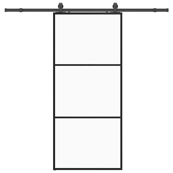 vidaXL Schiebetür mit Beschlag Schwarz 90x205 cm ESG-Glas 3375922 günstig online kaufen
