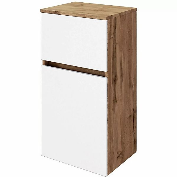 Held Möbel Unterschrank Bari 40 cm matt Weiß-Wotaneiche günstig online kaufen
