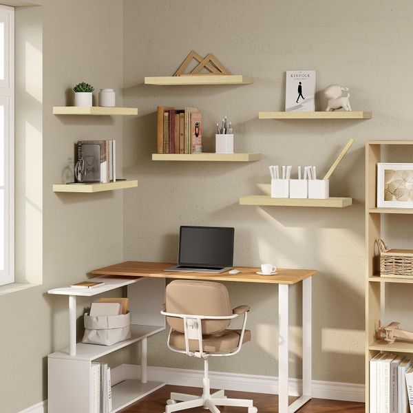 Woltu Wandregal, 6-tlg., Schweberegal Regal Wanddeko günstig online kaufen