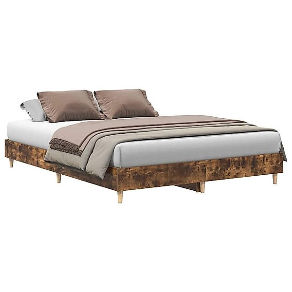 vidaXL Bett Bettgestell ohne Matratze Räuchereiche günstig online kaufen