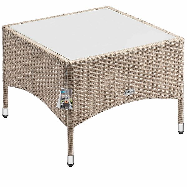 Casaria Beistelltisch (1-St), Polyrattan 58x58x42cm Höhenverstellbar günstig online kaufen