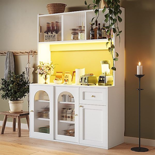 OKWISH Hochschrank Küchenschrank,Vitrinenschrank,Buffetschrank (Vielseitige günstig online kaufen