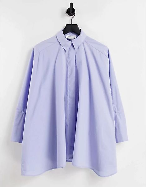 ASOS EDITION – Oversize-Baumwollhemd in Blau günstig online kaufen