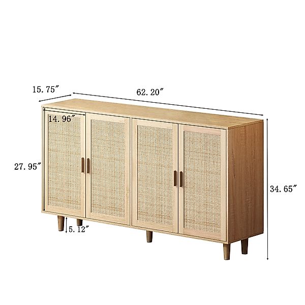 Celya Sideboard 158CM Sideboard Schlafzimmer, Rattanschrank, Aufbewahrungss günstig online kaufen
