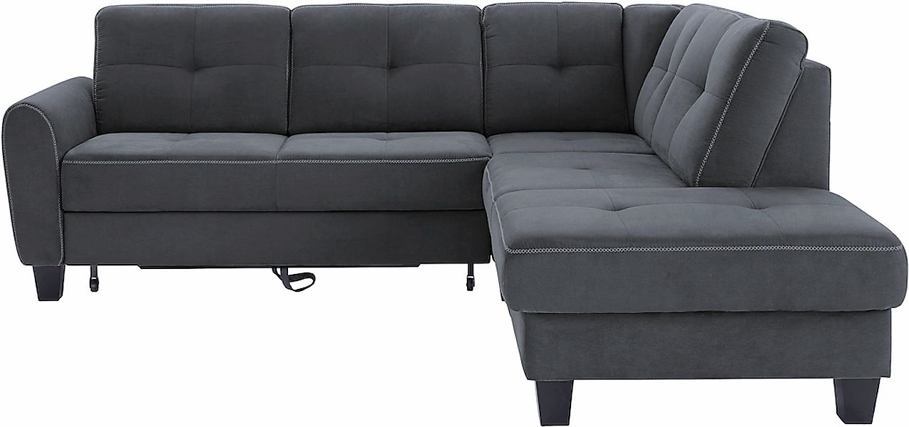 sit&more Ecksofa »Varese L-Form«, mit Federkern, wahlweise mit Bettfunktion günstig online kaufen