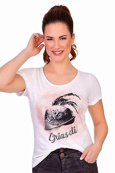 Hangowear Trachtenshirt Trachtenshirt Damen - SAMANTHA - mauve, weiß günstig online kaufen