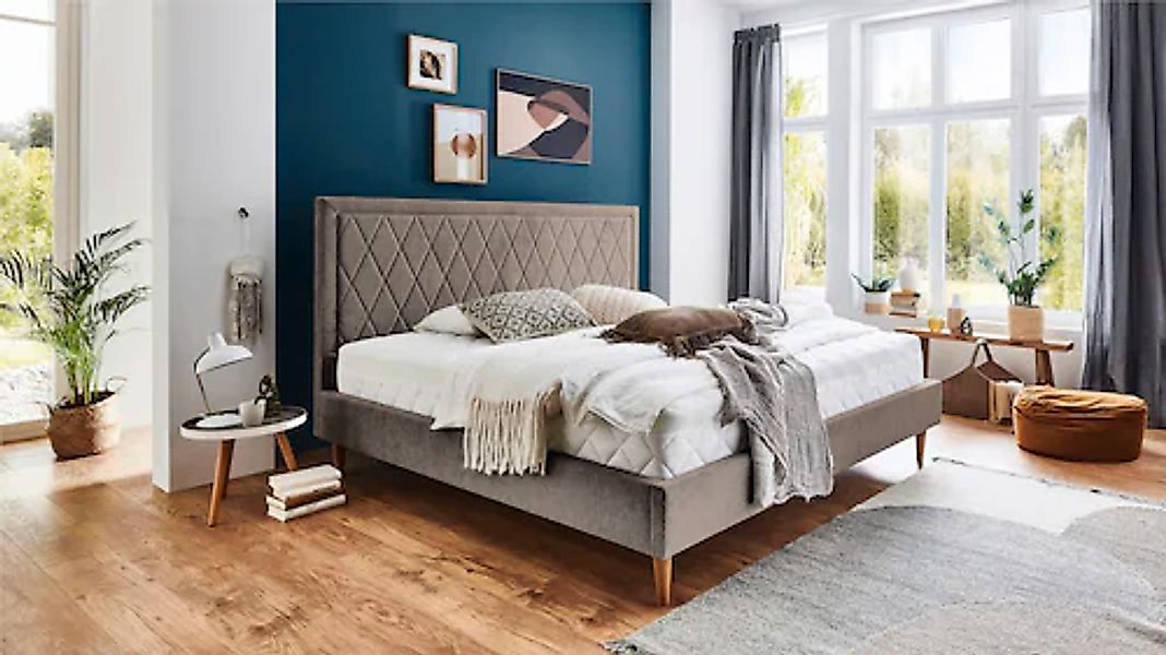 ATLANTIC home collection Polsterbett "Paulin" mit gestepptem Kopfteil günstig online kaufen