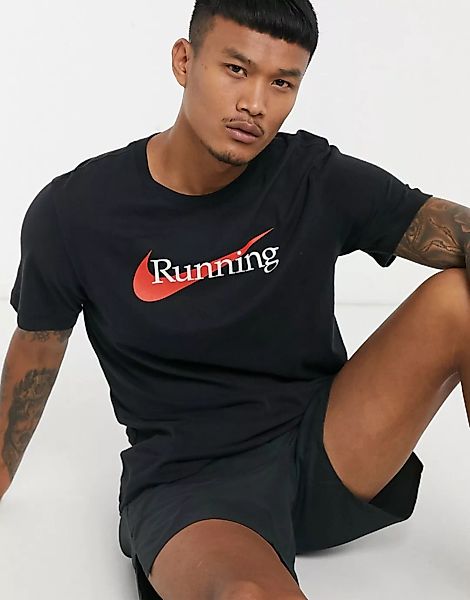Nike Running – Essential – Schwarzes T-Shirt mit Logo günstig online kaufen