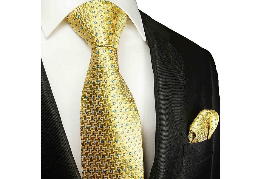 Paul Malone Krawatte Herren Seidenkrawatte mit Tuch modern gepunktet 100% S günstig online kaufen