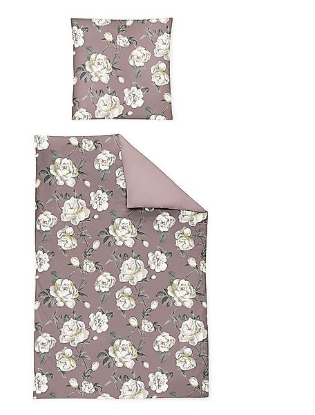 Irisette Bettwäsche Irisette Sky Mako-Satin Bettwäsche 155x220 Rosen Wende günstig online kaufen