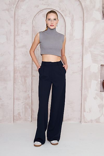 fashionshowcase Palazzohose Damen Stoffhose Marlenehose mit elastischem, ho günstig online kaufen