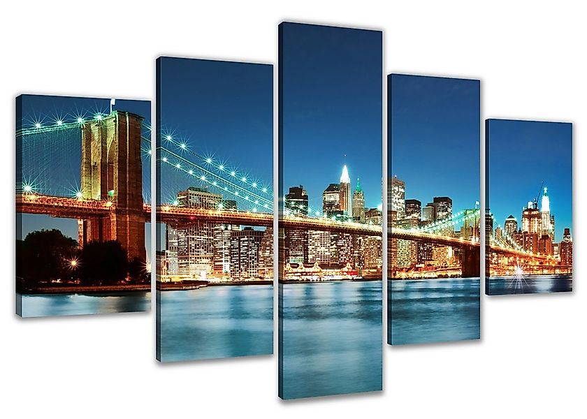 Visario Bild mit Rahmen 2 m x 1 m 5er Set Visario auf Leinwand fertig zum A günstig online kaufen