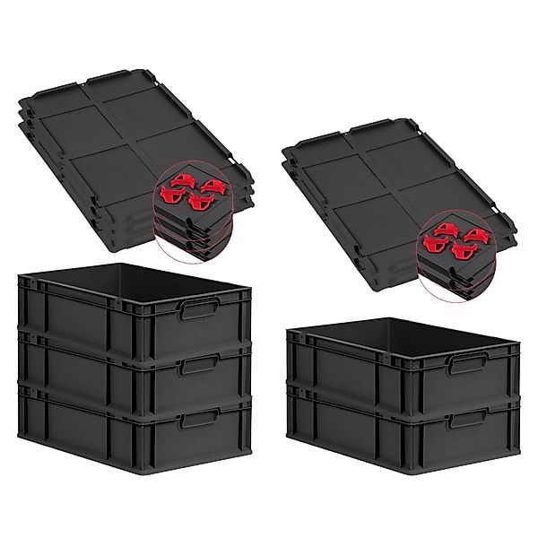 PROREGAL SuperSparSet 5x Eurobox Nextgen Grip Mit Auflagedeckel Und Roten V günstig online kaufen