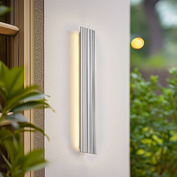 Lucande LED-Außenwandleuchte Melira, Länge 60 cm, grau günstig online kaufen