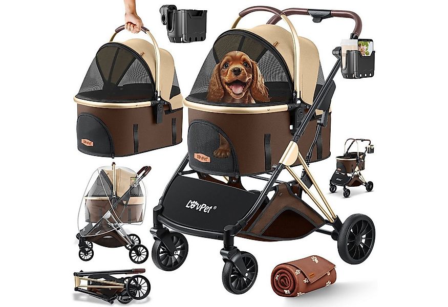 Lovpet Hundebuggy 3in1 Hundewagen max. bis 20kg Buggy für Haustiere, (Hunde günstig online kaufen