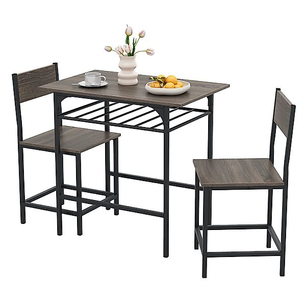 COSTWAY Essgruppe, (3-tlg), 2 stühle mit günstig online kaufen