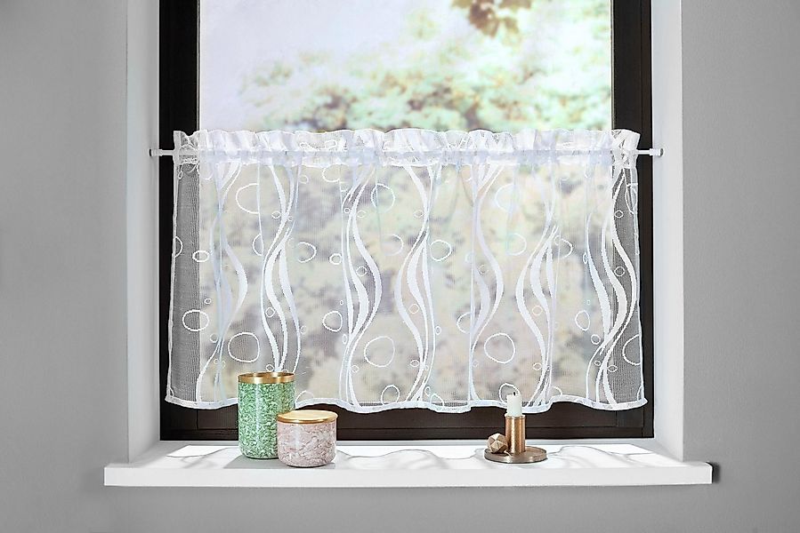 my home Scheibengardine Ramon (1 St), Stangendurchzug, transparent, Jacquar günstig online kaufen