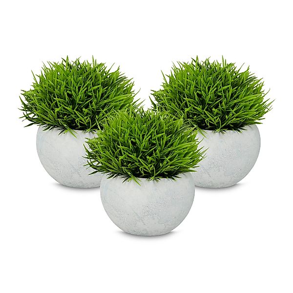 Kunstpflanze 3er Set Gras, relaxdays, Höhe günstig online kaufen