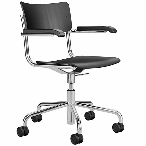 THONET S 43 FDR | Buche schwarz gebeizt | Drehsessel mit Armlehnen | Gestel günstig online kaufen