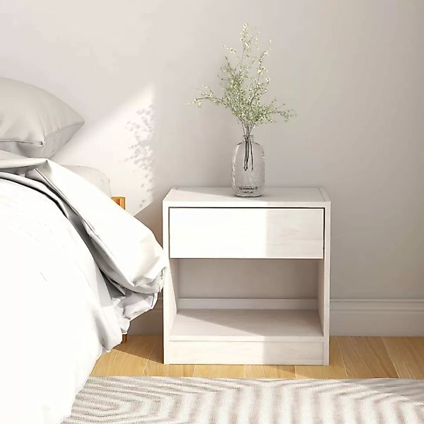 Nachttisch Weiß 40x31x40 Cm Massivholz Kiefer günstig online kaufen
