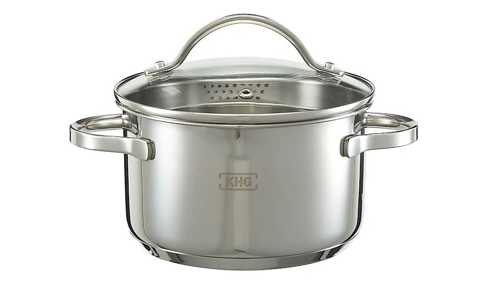 KHG Kochtopf mit Ausguß   ¦ silber ¦ Edelstahl ¦ Maße (cm): H: 9,5  Ø: 16 T günstig online kaufen