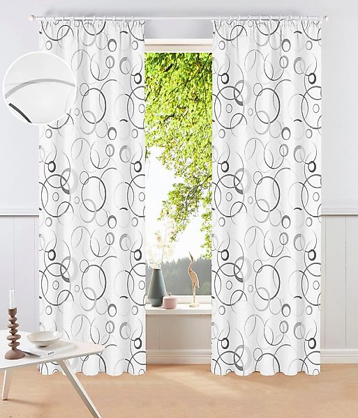 Bruno Banani Gardine "Maze" Kräuselband 1 Stk. tlg. 1 Schal, mit modernen K günstig online kaufen