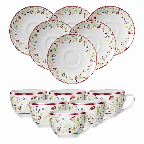Ritzenhoff & Breker Tasse "Kaffeetassen mit Untertassen Shanti 220 ml 6er S günstig online kaufen