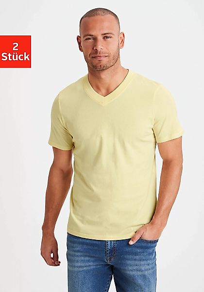 KangaROOS V-Shirt (2er-Pack) ein Must-Have in klassischer Form - mit V-Auss günstig online kaufen